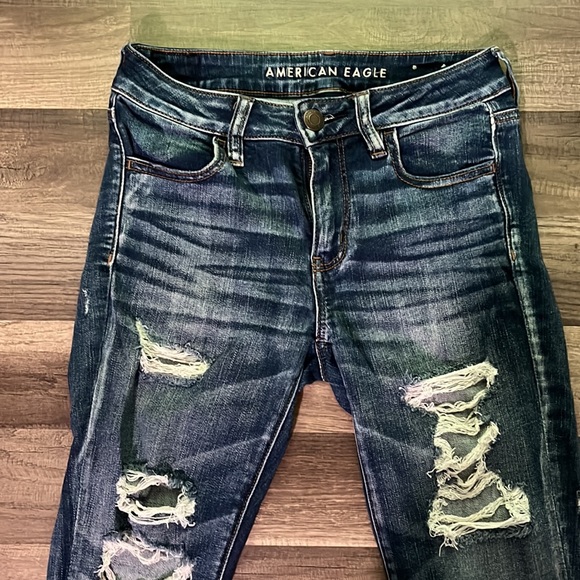 American Eagle next level stretch distressed skinny jeans - Picture 2 of 4